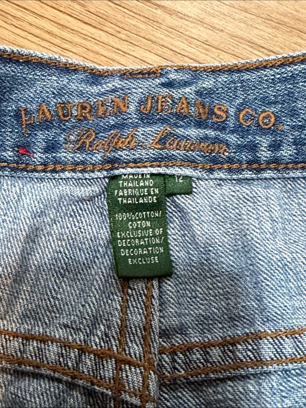 Vintage Lauren Jeans Co Ralph Lauren Denim Bermuda Shorts Light Wash 100% Cotton - Picture 3 of 6
